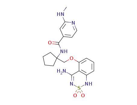 N-(1-(((4-amino-2,2-dioxido-1H-benzo[c][1,2,6]thiadiazin-5-yl)oxy)methyl)cyclopentyl)-2-(methylamino)isonicotinamide