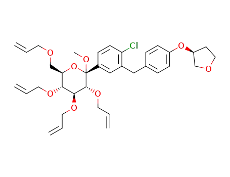 (2S,3R,4S,5R,6R)-3,4,5-tris(allyloxy)-6-((allyloxy)methyl)-2-(4-chloro-3-(4-(((S)-tetrahydrofuran-3-yl)oxy)benzyl)phenyl)-2-methoxytetrahydro-2H-pyran