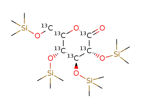 [13C6]-(3R,4S,5R,6R)-3,4,5-tris-trimethylsilyloxy-6-(trimethylsilyloxymethyl)tetrahydro-2H-pyran-2-one