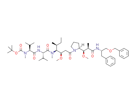 N-(tert-butoxycarbonyl)-N-methyl-L-valyl-N-[(3R,4S,5S)-1-{(2S)-2-[(1R,2R)-3-{[(2S)-1-(benzyloxy)-3-phenylpropan-2-yl]amino}-1-methoxy-2-methyl-3-oxopropyl]pyrrolidin-1-yl}-3-methoxy-5-methyl-1-oxoheptan-4-yl]-N-methyl-L-valinamide