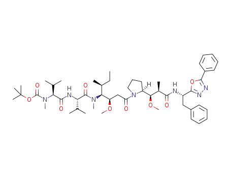 N-(tert-butoxycarbonyl)-N-methyl-L-valyl-N-[(3R,4S,5S)-3-methoxy-1-{(2S)-2-[(1R,2R)-1-methoxy-2-methyl-3-oxo-3-{[(1S)-2-phenyl-1-(5-phenyl-1,3,4-oxadiazol-2-yl)ethyl]amino}propyl]pyrrolidin-1-yl}-5-methyl-1-oxoheptan-4-yl]-N-methyl-L-valinamide