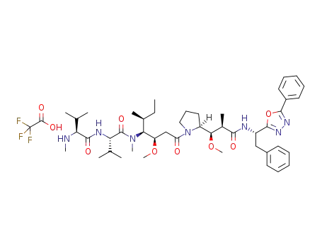 N-methyl-L-valyl-N-[(3R,4S,5S)-3-methoxy-1-{(2S)-2-[(1R,2R)-1-methoxy-2-methyl-3-oxo-3-{[(1S)-2-phenyl-1-(5-phenyl-1,3,4-oxadiazol-2-yl)ethyl]amino}propyl]pyrrolidin-1-yl}-5-methyl-1-oxoheptan-4-yl]-N-methyl-L-valinamide trifluoroacetate