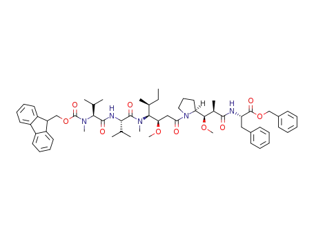 N-[(9H-fluoren-9-ylmethoxy)carbonyl]-N-methyl-L-valyl-N-[(3R,4S,5S)-1-{(2S)-2-[(1R,2R)-3-{[(2S)-1-(benzyloxy)-1-oxo-3-phenylpropan-2-yl]amino}-1-methoxy-2-methyl-3-oxopropyl]pyrrolidin-1-yl}-3-methoxy-5-methyl-1-oxoheptan-4-yl]-N-methyl-L-valinamide