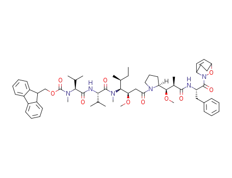 N-[(9H-fluoren-9-ylmethoxy)carbonyl]-N-methyl-L-valyl-N-[(3R,4S,5S)-3-methoxy-1-{(2S)-2-[(1R,2R)-1-methoxy-2-methyl-3-{[(2S)-1-(2-oxa-3-azabicyclo[2.2.2]oct-5-en-3-yl)-1-oxo-3-phenylpropan-2-yl]amino}-3-oxopropyl]pyrrolidin-1-yl}-5-methyl-1-oxoheptan-4-yl]-N-methyl-L-valinamide