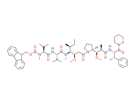 N-[(9H-fluoren-9-ylmethoxy)carbonyl]-N-methyl-L-valyl-N-[(3R,4S,5S)-3-methoxy-1-{(2S)-2-[(1R,2R)-1-methoxy-2-methyl-3-{[(2S,3S)-1-(1,2-oxazinan-2-yl)-1-oxo-3-phenylbutan-2-yl]amino}-3-oxopropyl]pyrrolidin-1-yl}-5-methyl-1-oxoheptan-4-yl]-N-methyl-L-valinamide