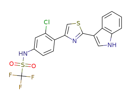 N-{3-chloro-4-[2-(1H-indol-3-yl)-1,3-thiazol-4-yl]phenyl}-1,1,1-trifluoromethanesulfonamide