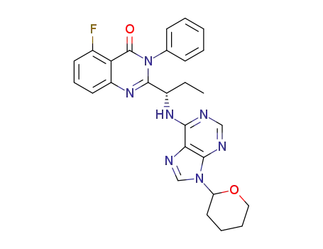 5-fluoro-3-phenyl-2-[(1S)-1-[[9-(tetrahydro-2H-pyran-2-yl)-9H-purin-6-yl]amino]propyl]-3,4-dihydroquinazolin-4-one