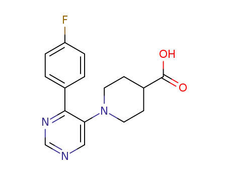 1-(4-(4-fluorophenyl)pyrimidin-5-yl)piperidine-4-carboxylic acid