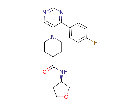 1-(4-(4-fluorophenyl)pyrimidin-5-yl)-N-((3R)-tetrahydrofuran-3-yl)piperidine-4-carboxamide