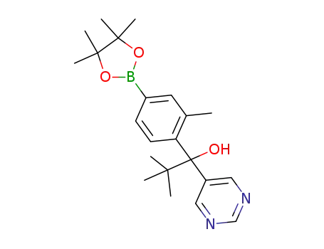 2,2-dimethyl-1-(2-methyl-4-(4,4,5,5-tetramethyl-1,3,2-dioxaborolan-2-yl)phenyl)-1-(pyrimidin-5-yl)propan-1-ol