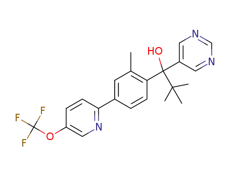2,2-dimethyl-1-(2-methyl-4-(5-(trifluoromethoxy)pyridin-2-yl)phenyl)-1-(pyrimidin-5-yl)propan-1-ol