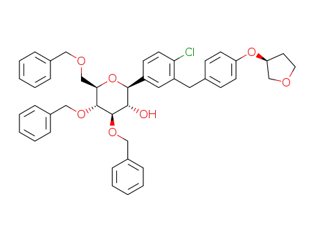 (2S,3S,4R,5R,6R)-4,5-bis(benzyloxy)-6-((benzyloxy)methyl)-2-(4-chloro-3-(4-(((S)-tetrahydrofuran-3-yl)oxy)benzyl)phenyl)tetrahydro-2H-pyran-3-ol