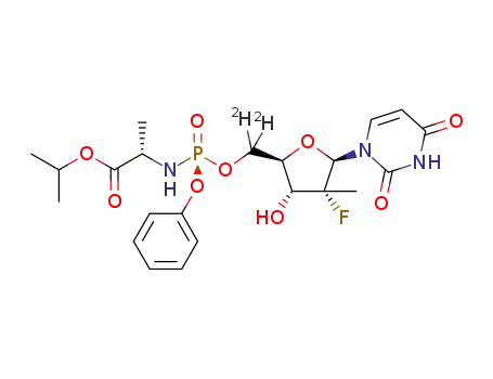 isopropyl ((S)‐(((2R,3R,4R,5R)‐5‐(2,4‐dioxo‐3,4‐dihydropyrimidin‐1(2H)‐yl)‐4‐fluoro‐3‐hydroxy‐4‐methyltetrahydrofuran‐2‐yl) [D2]methoxy)(phenoxy)phosphoryl)‐L‐alaninate