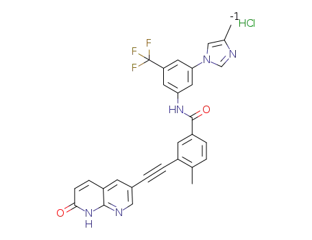 4-methyl-N-[3-(4-methyl-1H-imidazol-1-yl)-5-(trifluoromethyl)phenyl]-3-[2-(7-oxo-7,8-dihydro-1,8-naphthyridin-3-yl)ethynyl]benzamide hydrochloride