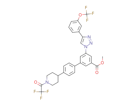 methyl 5-(4-(3-(trifluoromethoxy)phenyl)-1H-1,2,3-triazol-1-yl)-4'-(1-(2,2,2-trifluoroacetyl)piperidin-4-yl)-[1,1'-biphenyl]-3-carboxylate