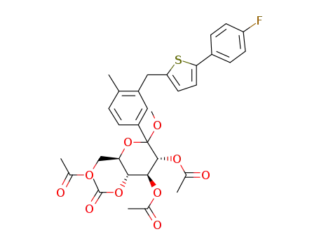 methyl 2,3,4,6-tetra-O-acetyl-1-C-(3-{[5-(4-fluoro-phenyl)-2-thienyl]methyl}-4-methylphenyl)-D-glucopyranoside