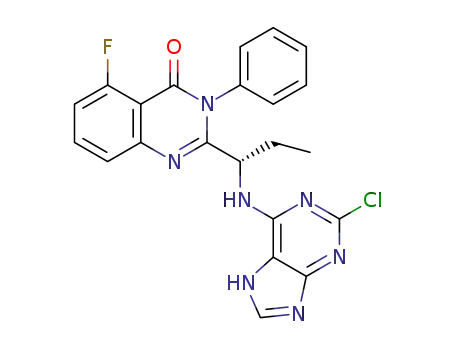 (S)-2-(1-((2-chloro-7H-purin-6-yl)amino)propyl)-5-fluoro-3-phenylquinazolin-4(3H)-one (Chloro-idelalisib)