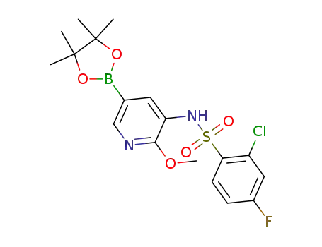 2-chloro-4-fluoro-N-[2-methoxy-5-(4,4,5,5-tetramethyl-1,3,2-dioxaborolan-2-yl)pyridin-3-yl]benzene-1-sulfonamid