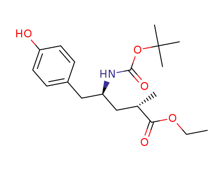 ethyl(2S,4S)-4-((tert-butoxycarbonyl)amino)-5-(4-hydroxyphenyl)-2-methylpentanoate