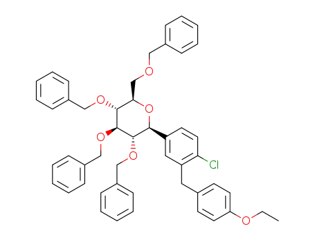 (2R,3R,4R,5S,6S)-3,4,5-tris(benzyloxy)-2-((benzyloxy)methyl)-6-(4-chloro-3-(4-ethoxybenzyl)phenyl)tetrahydro-2H-pyran