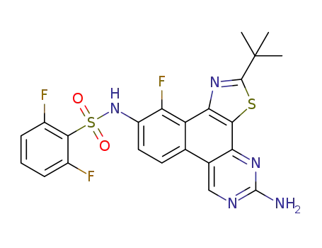 N-(5-amino-2-(tert-butyl)-11-fluorobenzo[f]thiazolo[4,5-h]-quinazolin-10-yl)-2,6-difluorobenzenesulfonamide
