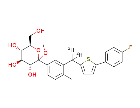 (3R,4S,5S,6R)-2-(3-((5-(4-fluorophenyl)thiophen-2-yl)[1,1-D2]methyl)-4-methylphenyl)-6-(hydroxymethyl)-2-methoxytetrahydro-2H-pyran-3,4,5-triol