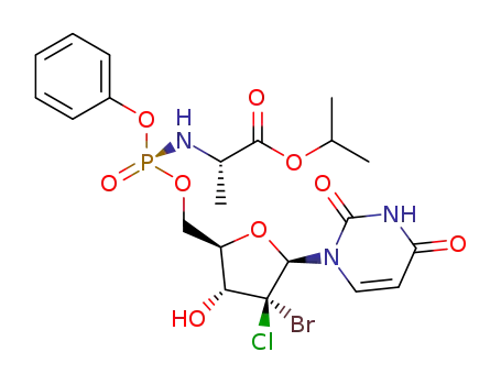 (S)-isopropyl 2-(((S)-(((2R,3R,4R,5R)-4-bromo-4-chloro-5-(2,4-dioxo-3,4-dihydropyrimidin-1(2H)-yl)-3-hydroxytetrahydrofuran-2-yl)methoxy)(phenoxy)phosphoryl)amino)propanoate