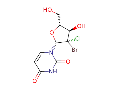 1-((2R,3R,4R,5R)-3-bromo-3-chloro-4-hydroxy-5-(hydroxymethyl)tetrahydrofuran-2-yl)pyrimidine-2,4( 1H,3H)-dione