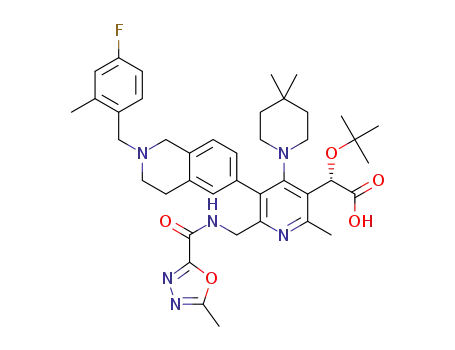(S)-2-(tert-butoxy)-2-(4-(4,4-dimethylpiperidin-1-yl)-5-(2-(4-fluoro-2-methylbenzyl)-1,2,3,4-tetrahydroisoquinolin-6-yl)-2-methyl-6-((5-methyl-1,3,4-oxadiazole-2-carboxamido)methyl)pyridin-3-yl)acetic acid