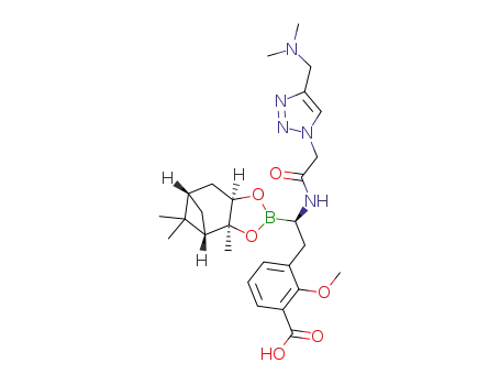 3-((R)-2-(2-(4-((dimethylamino)methyl)-1H-1,2,3-triazol-1-yl)acetamido)-2-((3aS,4S,6S,7aR)-3a,5,5-trimethylhexahydro-4,6-methanobenzo[d][1,3,2]dioxaborol-2-yl)ethyl)-2-methoxybenzoic acid