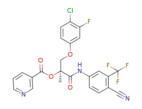(S)-1-(4-cyano-3-(trifluoromethyl)anilino)-3-(4-chloro-3-fluorophenoxyl)-2-methyl-1-oxopropyl pyridine-3-carboxylate