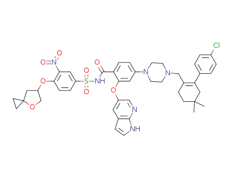 2-((1H-pyrrolo[2,3-b]pyridin-5-yl)oxy)-N-((4-(4-oxaspiro[2.4]heptan-6-yloxy)3-nitrophenyl)sulfonyl)-4-(4-((4'-chloro-5,5-dimethyl-3,4,5,6-tetrahydro-[1,1'-biphenyl]-2-yl)methyl)piperazine-1-yl)benzamide