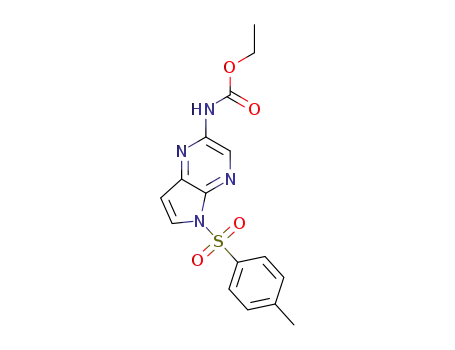 ethyl N-[5-(4-methylbenzenesulfonyl)-5H-pyrrolo[2,3-b]pyrazin-2-yl]carbamate