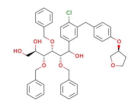(3R,4R,5S)-3,4,5-tris(benzyloxy)-6-(4-chloro-3-(4-(((R)-THF-3-yl)oxy)benzyl)phenyl)hexane-1,2,6-triol