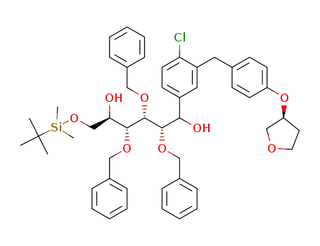 (2S,3R,4R)-2,3,4-tris(benzyloxy)-6-((tert-butyldimethylsilyl)oxy)-1-(4-chloro-3-(4-(((S)-THF-3-yl)oxy)benzyl)phenyl)hexane-1,5-diol