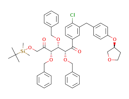 (2R,3R,4S)-2,3,4-tris(benzyloxy)-6-((tert-butyldimethylsilyl)oxy)-1-(4-chloro-3-(4-(((S)-THF-3-yl)oxy)benzyl)phenyl)hexane-1,5-dione