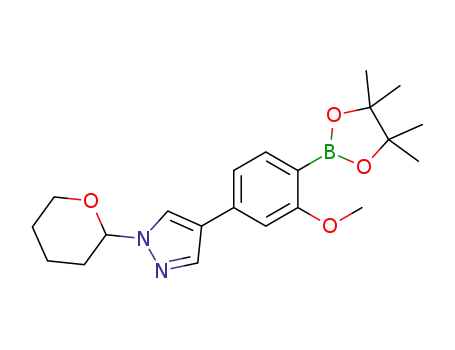 4-(3-methoxy-4-(4,4,5,5-tetramethyl-1,3,2-dioxaborolan-2-yl)phenyl)-1-(tetrahydro-2H-pyran-2-yl)-1H-pyrazole