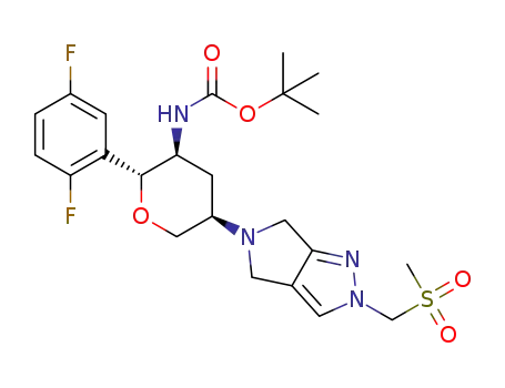 tert-butyl ((2R,3S,5R)-2-(2,5-difluorophenyl)-5-(2-((methylsulfonyl)methyl)pyrrolo[3,4-c]pyrazol-5(2H,4H,6H)-yl)tetrahydro-2H-pyran-3-yl)carbamate