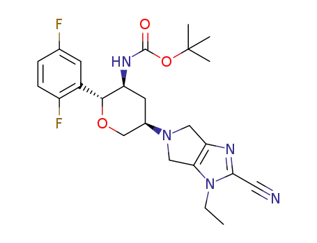 tert-butyl ((2R,3S,5R)-5-(2-cyano-1-ethylpyrrolo[3,4-d]imidazol-5(1H,4H,6H)-yl)-2-(2,5-difluorophenyl)tetrahydro-2H-pyran-3-yl)carbamate