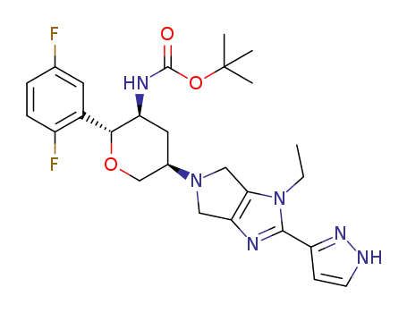 tert-butyl ((2R,3S,5R)-2-(2,5-difluorophenyl)-5-(1-ethyl-2-(1H-pyrazol-3-yl)pyrrolo[3,4-d]imidazol-5(1H,4H,6H)-yl)tetrahydro-2H-pyran-3-yl)carbamate
