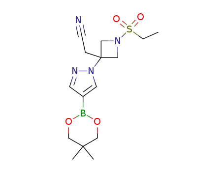 2-(3-(4-(5,5-dimethyl-1,3,2-dioxaborinan-2-yl)-1H-pyrazole-1-yl)-1-(ethylsulfonyl)azetidin-3-yl)acetonitrile