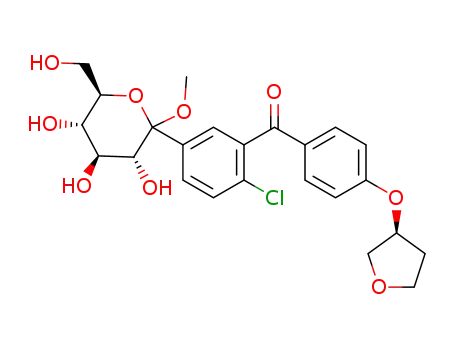[2-chloro-5-[(3R,4S,5S,6R)-3,4,5-trihydroxy-6-(hydroxymethyl)-2 methoxy-tetrahydropyran-2-yl]phenyl]-[4-[(3S)-tetrahydrofuran-3-yl]oxyphenyl]methanone
