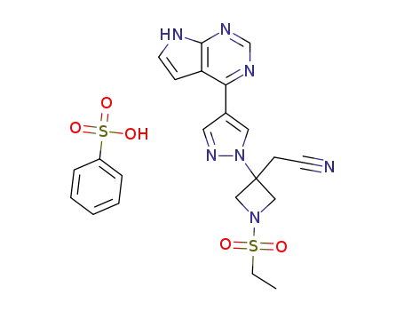 {1-(ethylsulphonyl)-3-[4-(7H-pyrrolo[2,3-d]pyrimidin-4-yl)-1H-pyrazol-1-yl]azetidin-3-yl}acetonitrile besylate