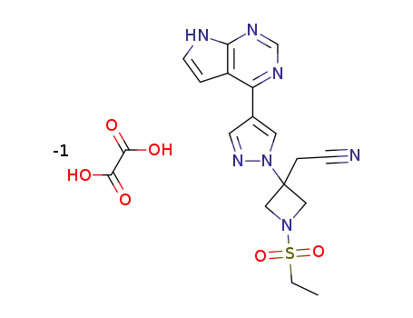 {1-(ethylsulphonyl)-3-[4-(7H-pyrrolo[2,3-d]pyrimidin-4-yl)-1H-pyrazol-1-yl]azetidin-3-yl}acetonitrile oxalate