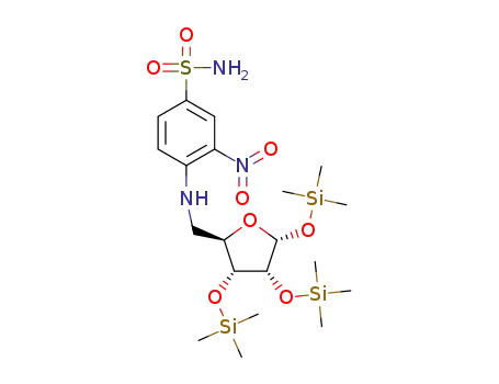 3-nitro-4-((((2R,3R,4R,5R)-3,4,5-tris((trimethylsilyl)oxy)tetrahydrofuran-2-yl)methyl)amino)benzenesulfonamide