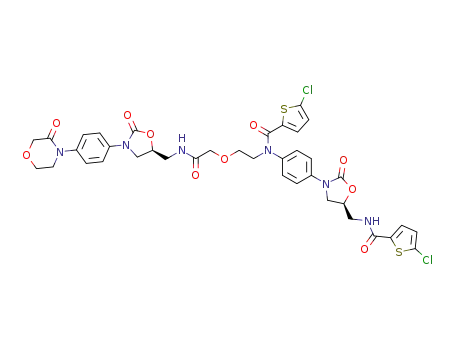 5-chloro-N-(4-((S)-5-((5-chlorothiophene-2-carboxamido)methyl)-2-oxooxazolidin-3-yl)phenyl)-N-(2-(2-oxo-2-((((S)-2-oxo-3-(4-(3-oxomorpholino)phenyl)oxazolidin-5-yl)methyl)amino)ethoxy)ethyl)thiophene-2-carboxamide