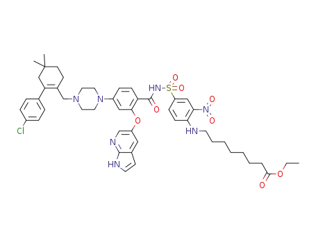 ethyl 8-((4-(N-(2-((1H-pyrrolo[2,3-b]pyridin-5-yl)oxy)-4-(4-((4'-chloro-5,5-dimethyl-3,4,5,6-tetrahydro-[1,1'-biphenyl]-2-yl)methyl)piperazin-1-yl)benzoyl)sulfamoyl)-2-nitrophenyl)amino)octanoate