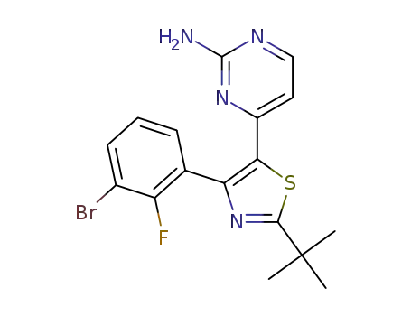 4-(4-(3-bromo-2-fluorophenyl)-2-(tert-butyl)thiazol-5-yl)pyrimidin-2-amine