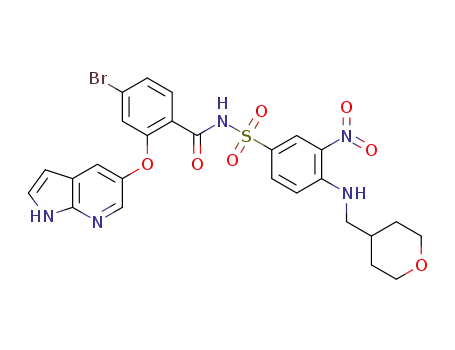 2-((1H-pyrrolo[2,3-b]pyridin-5-yl)oxy)-4-bromo-N-((3-nitro-4-(((tetrahydro-2H-pyran-4-yl)methyl)amino)phenyl)sulfonyl)benzamide
