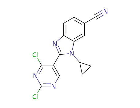 1-cyclopropyl-2-(2,4-dichloropyrimidin-5-yl)-1H-benzo[d]imidazole-6-carbonitrile